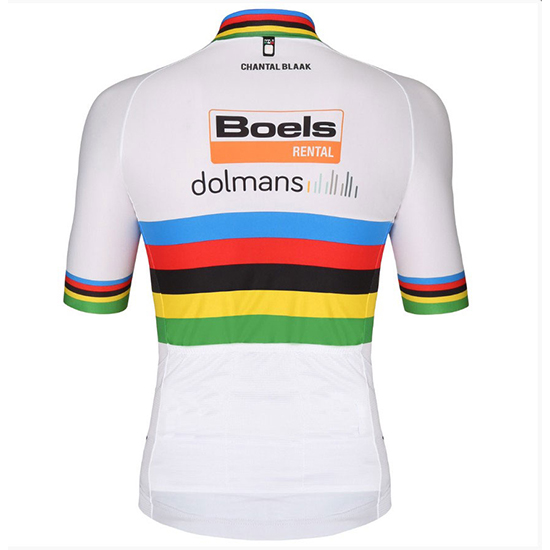 UCI World Champion Leader Boels dolmans Kurzarmtrikot 2018 und Kurze Tragerhose Wei